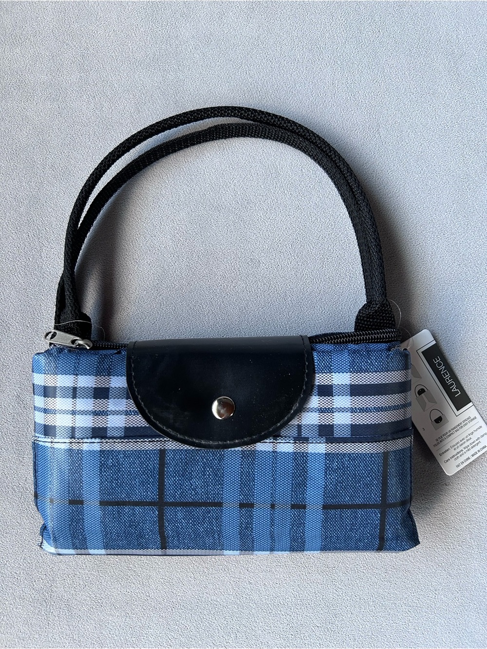 Foldable Insulated Lunch Bag ~ Brand New! ~ Better Living ~ Blue Black Plaid